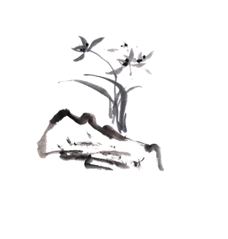 竹子水墨画中国风国画墨水书法竹子画