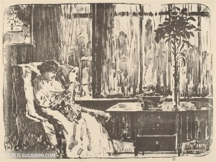 柴尔德油画卧室贵妇窗边装饰画