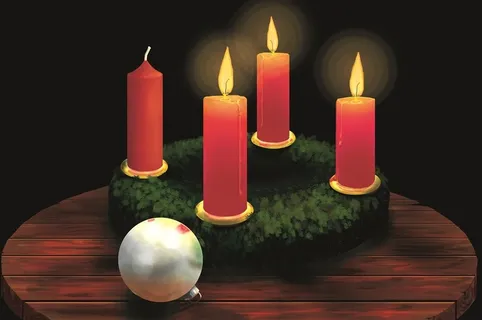 蜡烛圣诞节背景素材