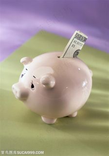 儿童物品-陶瓷存钱罐特写