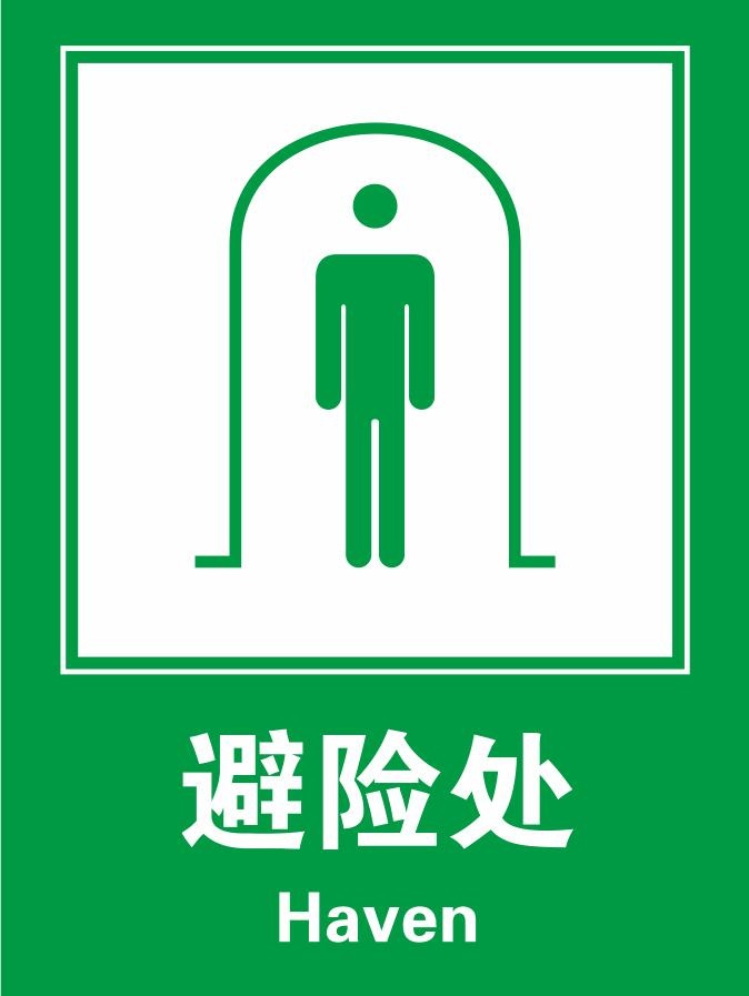 矢量避险导视牌