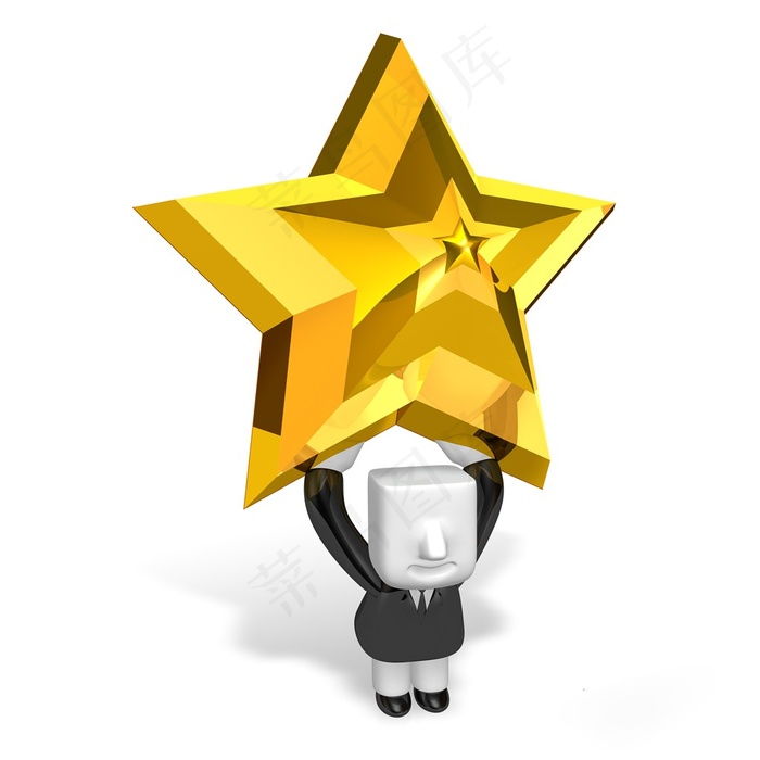 举着五角星的男人