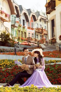 欧式情侣婚纱照图片