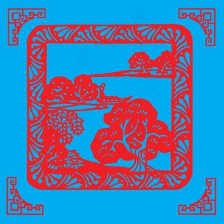 风景剪纸 剪纸风元素
