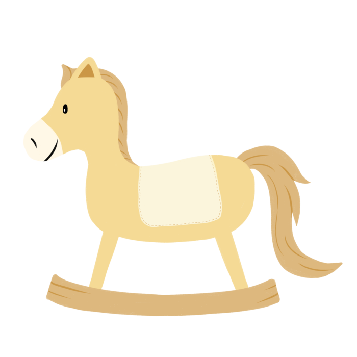 木马玩具剪贴画儿童节幼儿园插画