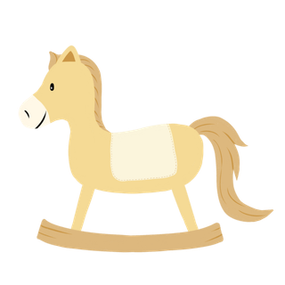 木马玩具剪贴画儿童节幼儿园插画