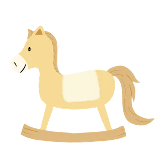 木马玩具剪贴画儿童节幼儿园插画