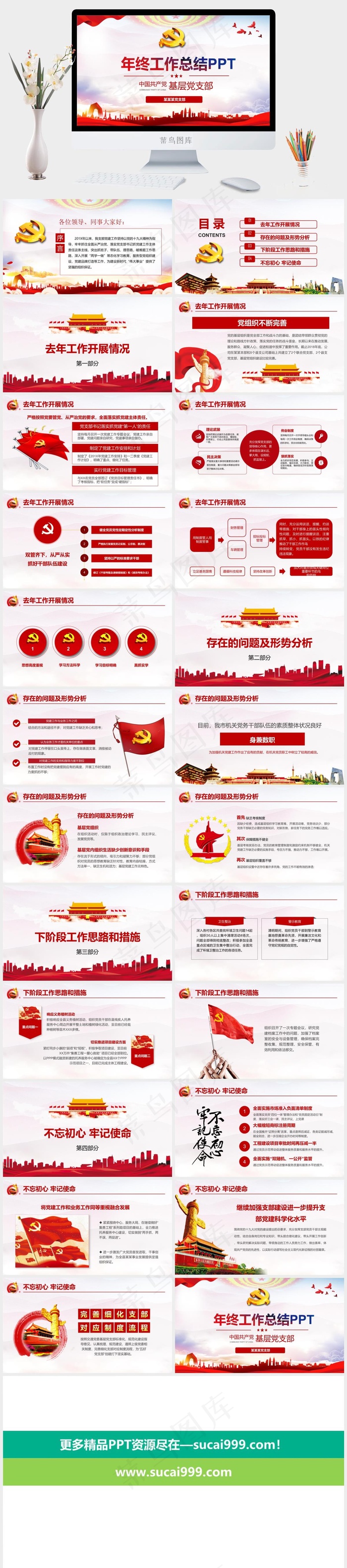 党政党建年终工作总结基层党支部.ppt模版