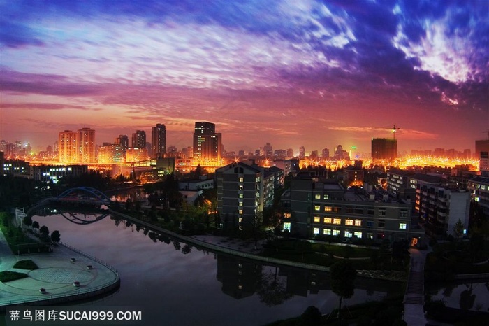 繁华都市夜景城市高楼大厦