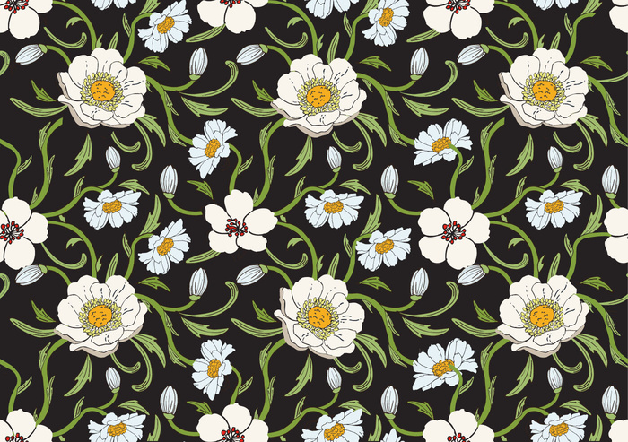 花卉唯美手绘花朵面料纹理手机壳布料面料印花服装矢量图案素材