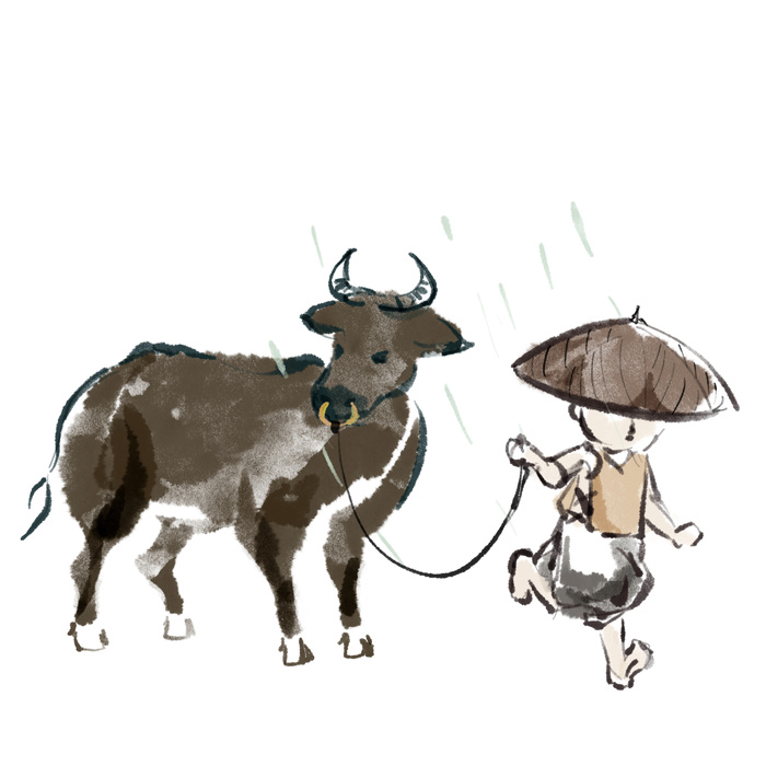 清明清明节卡通牧童放牛