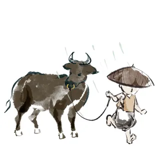 清明清明节卡通牧童放牛