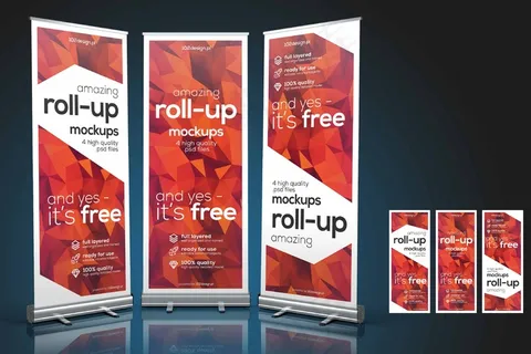 易拉宝样机 易拉宝效果图