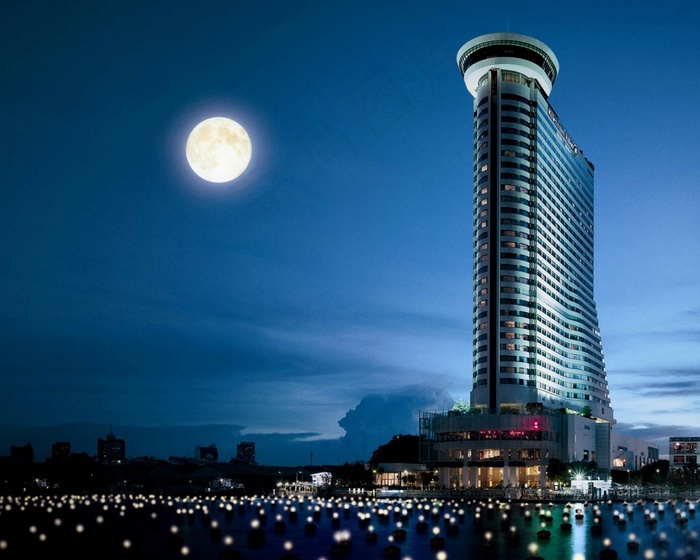 城市壁纸月亮楼