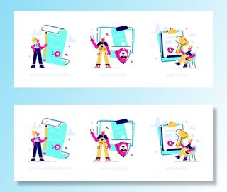 扁平化人物场景办公互联网等距ai矢量设计网页海报UI素材插画