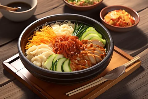 石锅拌饭拌面美食摄影图