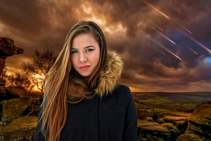 美女幻想创意背景图片