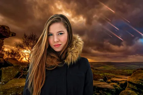 美女幻想创意背景图片