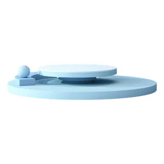 3D展台素材免扣产品蓝色展示台PNG