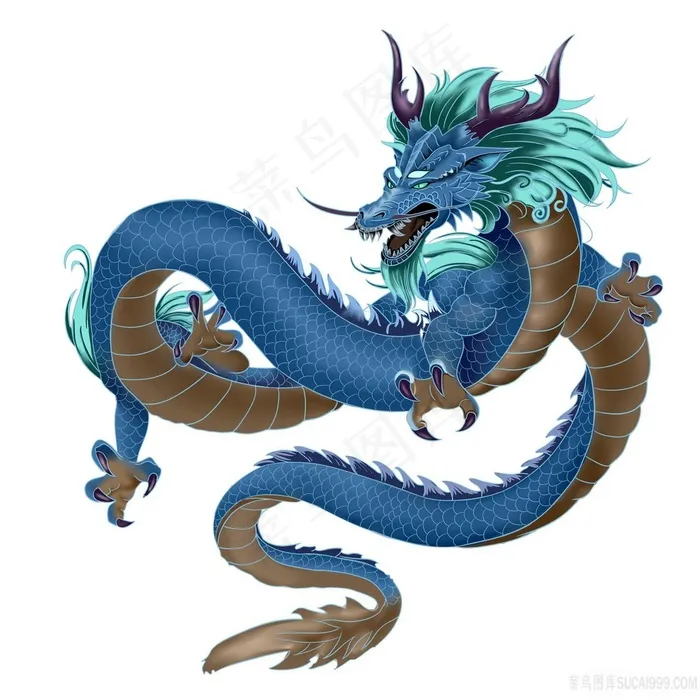 PNG空底威严的龙绘画图片