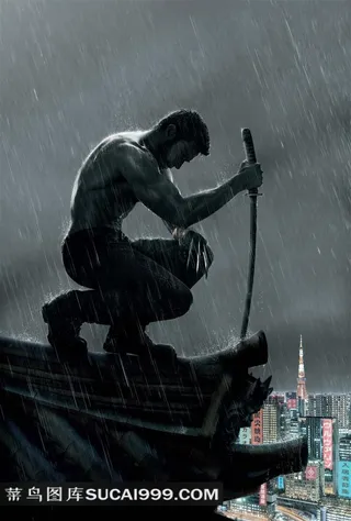 雨中拿刀的金刚狼电影金刚狼海报