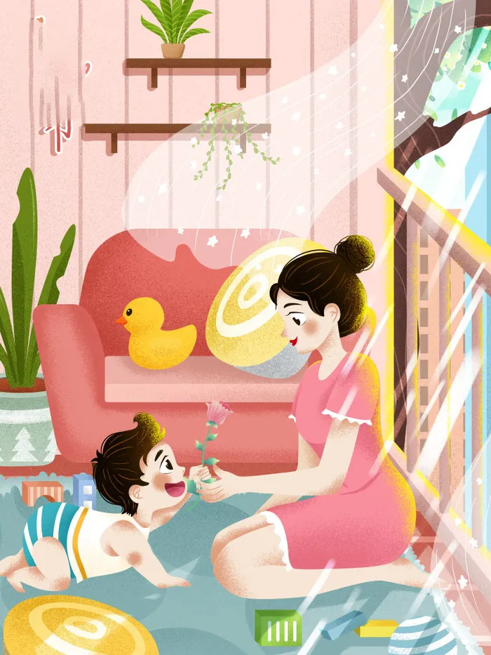 母亲节 母亲节插画 母亲节宣传