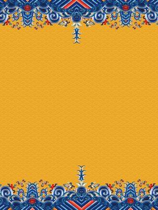 国潮中国古代建筑装饰金色背景中国风背景