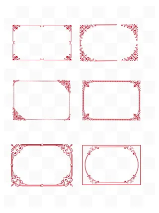 中国风中式边框矢量对角回形角花分割线古典