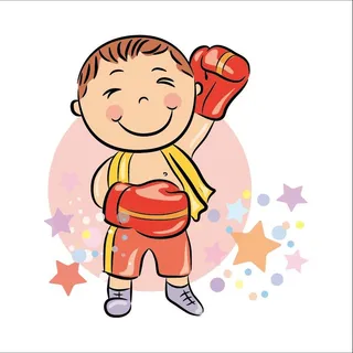 卡通拳击运动员