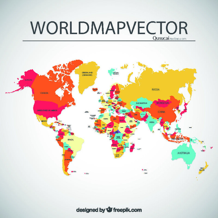 新版世界地图矢量世界地图电子版CDR高清印刷AI素材模板