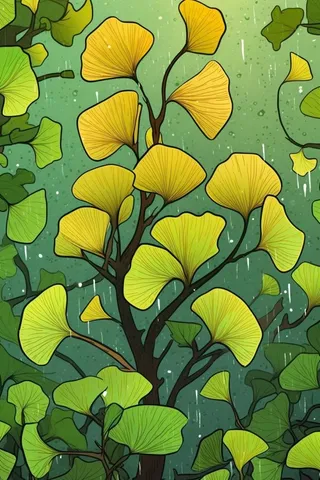 银杏树树枝秋天背景