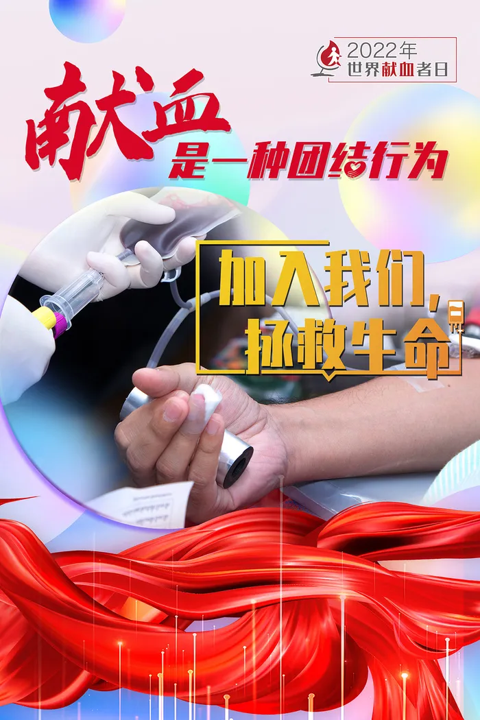 简洁酸性风格2022年世界献血者日海报psd模版下载