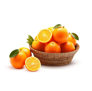 免抠一篮子橙子元素