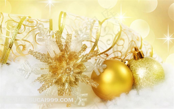 金色圣诞球雪花饰品市场
