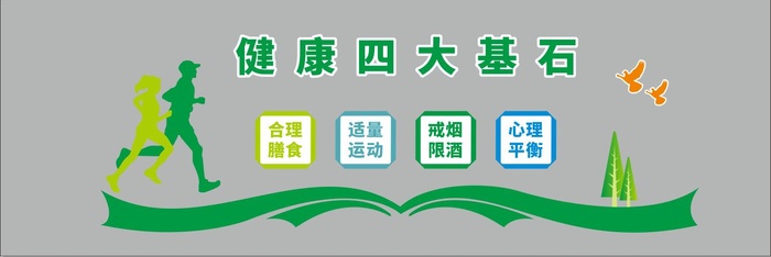  健康文化标语  健康四大基石文化墙cdr矢量模版下载