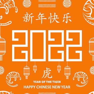 春节新年中国风虎年老虎元素平铺背景大图插画AI矢量设计素材