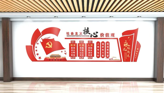 红色大气*核心价值观党建文化墙