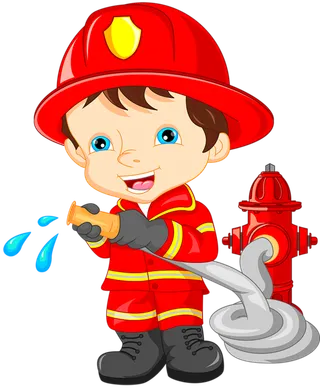 消防员红色卡通
