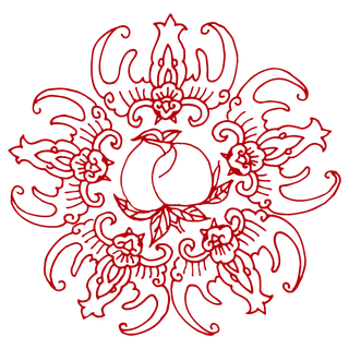 红色喜庆简约风传统吉祥纹样纹路纹理免扣PNG素材图片 (69)