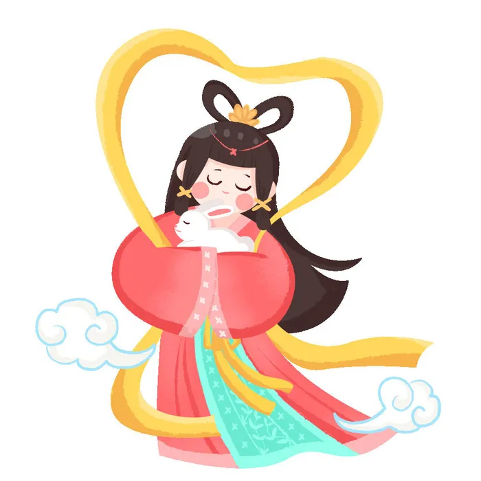 卡通中秋节嫦娥素材psd模版下载