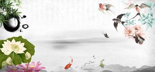 中国风传统水墨古风古典展板边框工笔画PS海报背景平面设计素材