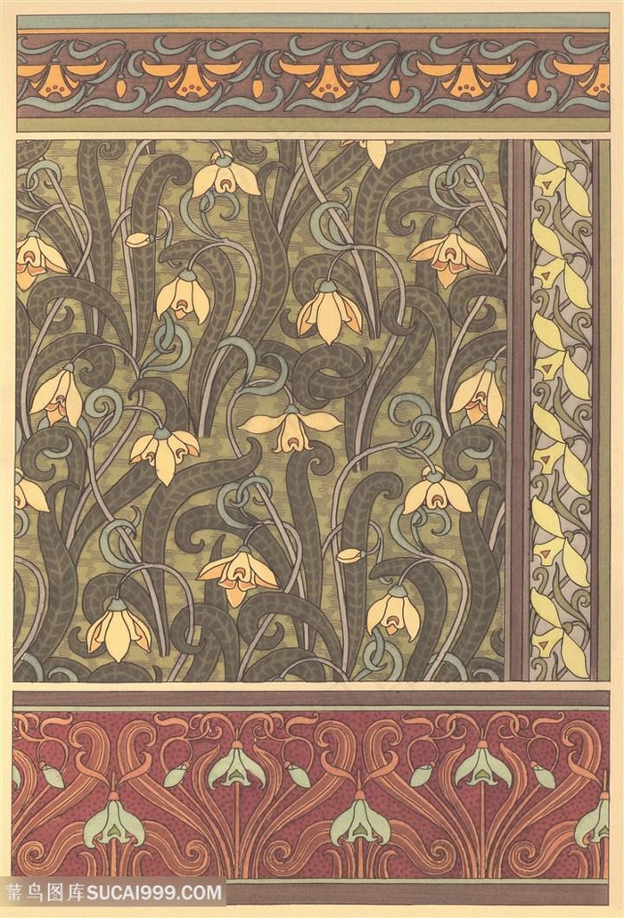 唯美花纹装饰画纹路