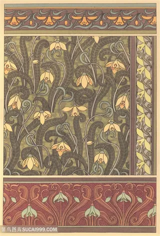 唯美花纹装饰画纹路