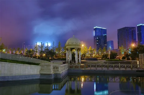 辽宁大连东港夜景素材图片