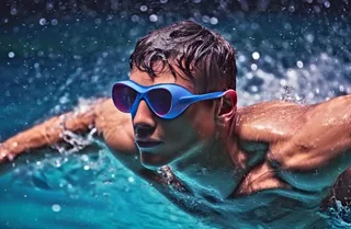 游泳池游泳男生背景