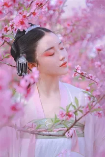 闻着桃花香的古装美女图片 闻着桃花香的古装美女图片