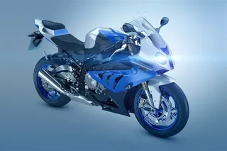 蓝色越野摩托车高清图片