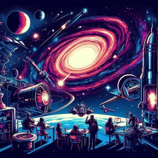 银河系穿梭插画