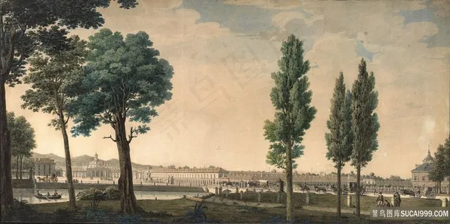 水彩树唯美风景画 水彩树唯美风景画