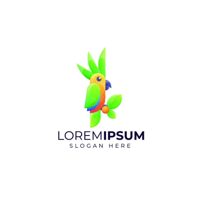 动物形象几何图形状鸟类狗狗渐变LOGO标志ai矢量源文件设计素材eps,ai矢量模版下载